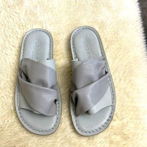 New Trippen Gray Leather, comfortable slides. Made in Germany, size 8